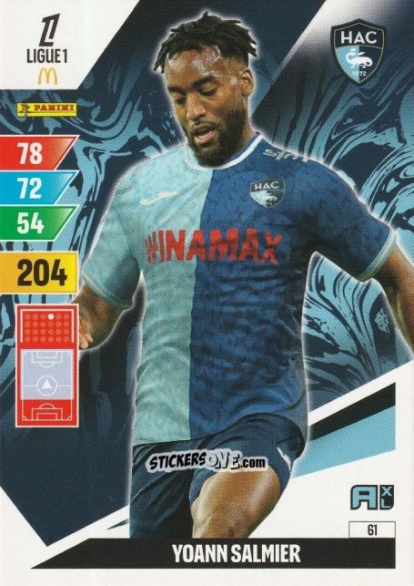Sticker Yoann Salmier - Ligue 1 2024-2025. Adrenalyn XL n. 61 - Panini