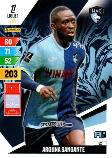 Sticker Arouna Sangante - Ligue 1 2024-2025. Adrenalyn XL n. 62 - Panini