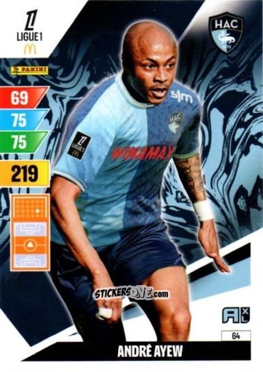 Cromo André Ayew - Ligue 1 2024-2025. Adrenalyn XL n. 64 - Panini