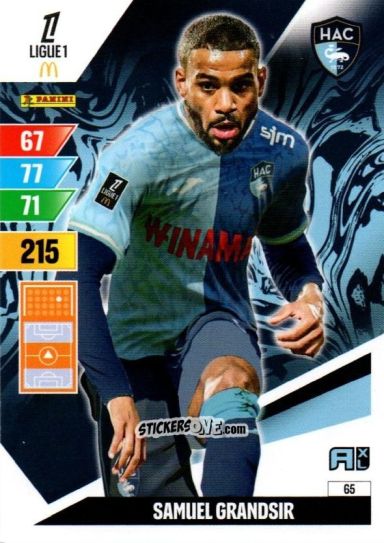 Sticker Samuel Grandsir - Ligue 1 2024-2025. Adrenalyn XL n. 65 - Panini