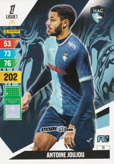 Sticker Antoine Joujou - Ligue 1 2024-2025. Adrenalyn XL n. 71 - Panini