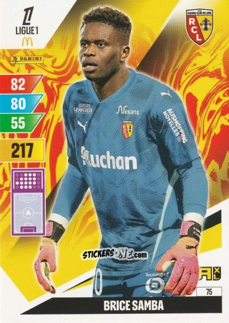 Sticker Brice Samba - Ligue 1 2024-2025. Adrenalyn XL n. 75 - Panini