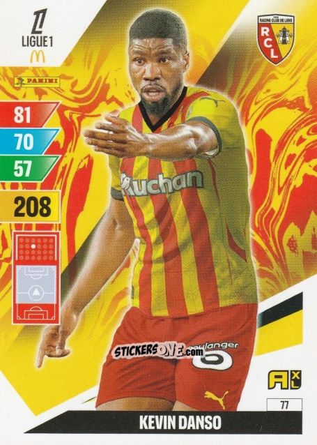 Sticker Kevin Danso - Ligue 1 2024-2025. Adrenalyn XL n. 77 - Panini
