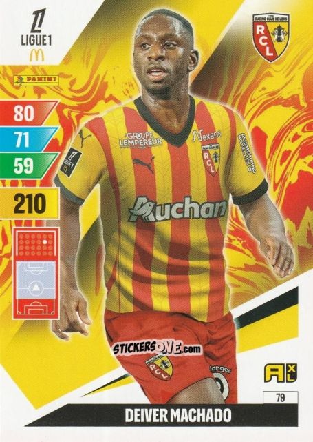 Sticker Deiver Machado - Ligue 1 2024-2025. Adrenalyn XL n. 79 - Panini