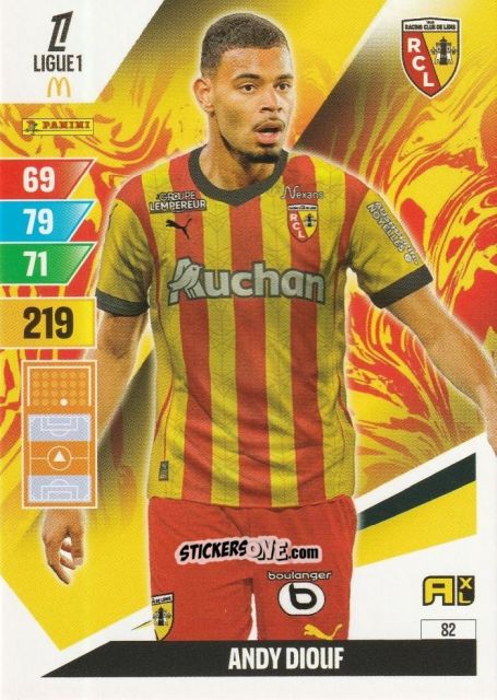 Sticker Andy Diouf - Ligue 1 2024-2025. Adrenalyn XL n. 82 - Panini