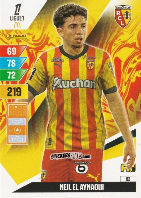 Figurina Neil El Aynaoui - Ligue 1 2024-2025. Adrenalyn XL n. 83 - Panini