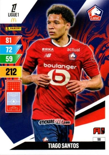 Cromo Tiago Santos - Ligue 1 2024-2025. Adrenalyn XL n. 98 - Panini