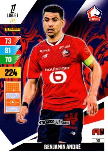 Sticker Benjamin André - Ligue 1 2024-2025. Adrenalyn XL n. 101 - Panini