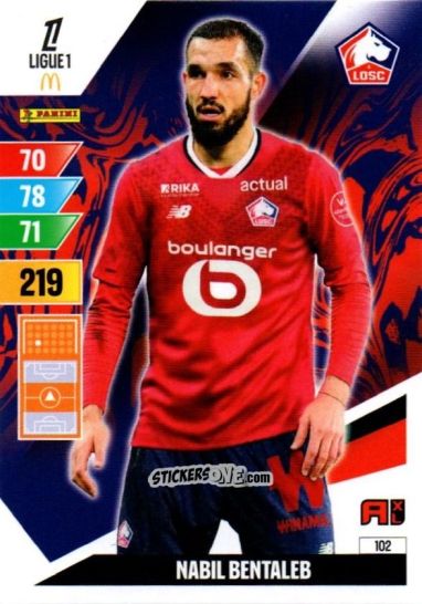 Figurina Nabil Bentaleb - Ligue 1 2024-2025. Adrenalyn XL n. 102 - Panini
