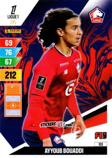 Cromo Ayyoub Bouaddi - Ligue 1 2024-2025. Adrenalyn XL n. 103 - Panini
