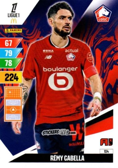 Cromo Rémy Cabella - Ligue 1 2024-2025. Adrenalyn XL n. 104 - Panini