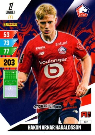 Cromo Hakon Arnar Haraldsson - Ligue 1 2024-2025. Adrenalyn XL n. 107 - Panini