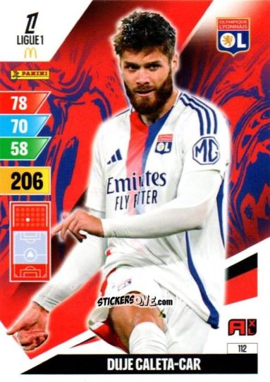Sticker Duje Caleta-Car - Ligue 1 2024-2025. Adrenalyn XL n. 112 - Panini