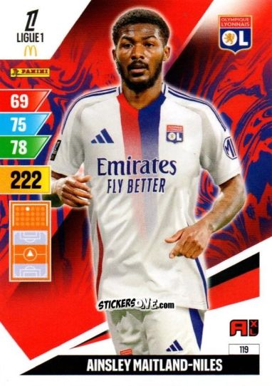 Sticker Ainsley Maitland-Niles - Ligue 1 2024-2025. Adrenalyn XL n. 119 - Panini
