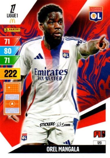 Sticker Orel Mangala - Ligue 1 2024-2025. Adrenalyn XL n. 120 - Panini