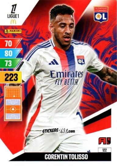 Cromo Corentin Tolisso - Ligue 1 2024-2025. Adrenalyn XL n. 122 - Panini