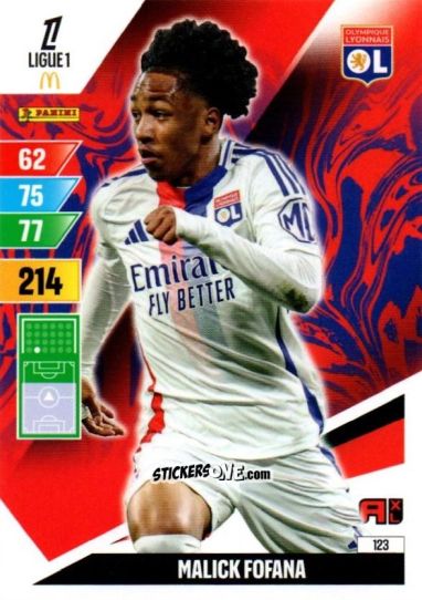Sticker Malick Fofana - Ligue 1 2024-2025. Adrenalyn XL n. 123 - Panini