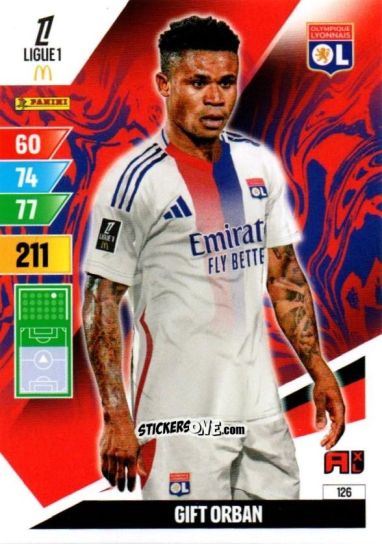 Sticker Gift Orban - Ligue 1 2024-2025. Adrenalyn XL n. 126 - Panini