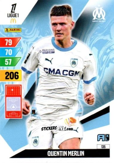 Figurina Quentin Merlin - Ligue 1 2024-2025. Adrenalyn XL n. 135 - Panini