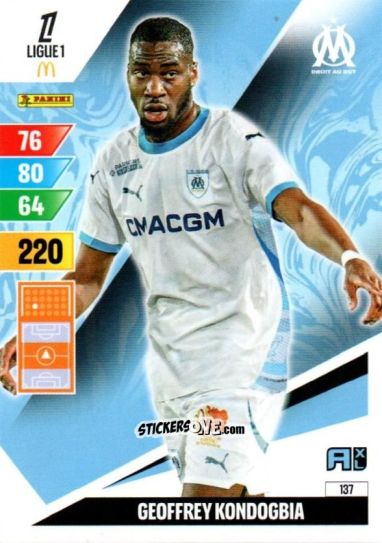 Sticker Geoffrey Kondogbia - Ligue 1 2024-2025. Adrenalyn XL n. 137 - Panini