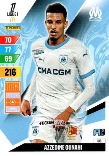 Sticker Azzedine Ounahi - Ligue 1 2024-2025. Adrenalyn XL n. 138 - Panini