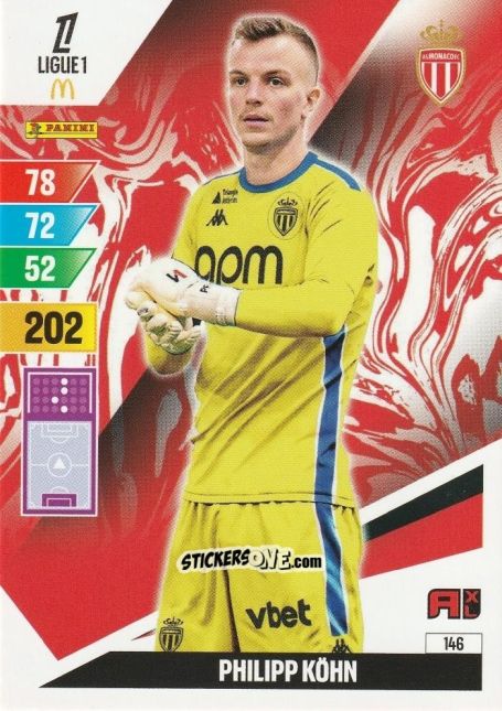 Sticker Philipp Kohn - Ligue 1 2024-2025. Adrenalyn XL n. 146 - Panini