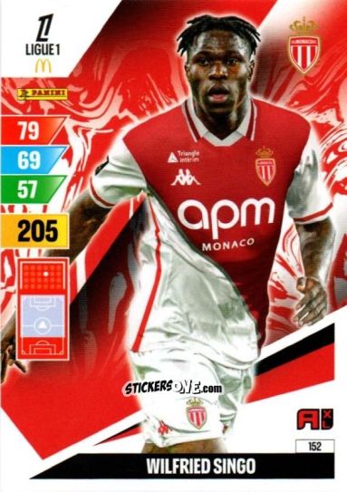 Sticker Wilfried Singo - Ligue 1 2024-2025. Adrenalyn XL n. 152 - Panini