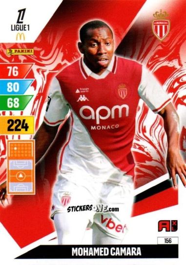 Sticker Lamine Camara - Ligue 1 2024-2025. Adrenalyn XL n. 156 - Panini