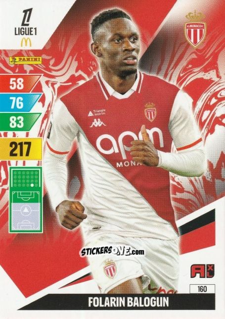 Cromo Folarin Balogun - Ligue 1 2024-2025. Adrenalyn XL n. 160 - Panini