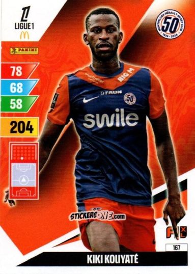 Sticker Kiki Kouyaté - Ligue 1 2024-2025. Adrenalyn XL n. 167 - Panini
