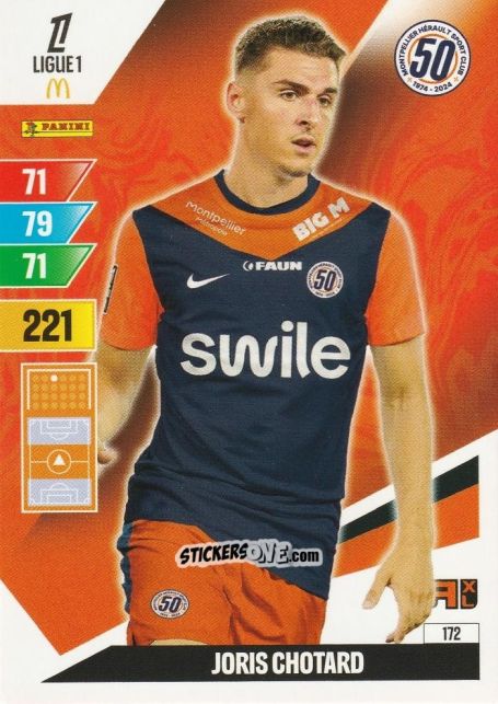 Figurina Joris Chotard - Ligue 1 2024-2025. Adrenalyn XL n. 172 - Panini