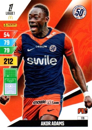 Sticker Akor Adams - Ligue 1 2024-2025. Adrenalyn XL n. 178 - Panini