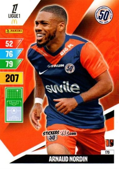 Sticker Arnaud Nordin - Ligue 1 2024-2025. Adrenalyn XL n. 179 - Panini