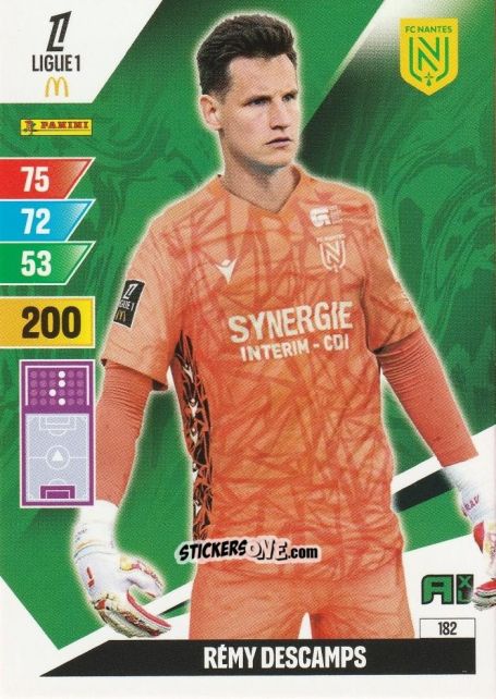 Figurina Rémy Descamps - Ligue 1 2024-2025. Adrenalyn XL n. 182 - Panini