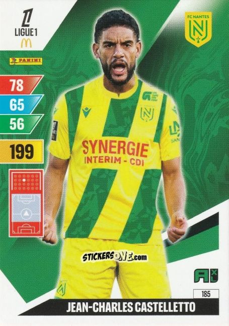 Sticker Jean-Charles Castelletto - Ligue 1 2024-2025. Adrenalyn XL n. 185 - Panini