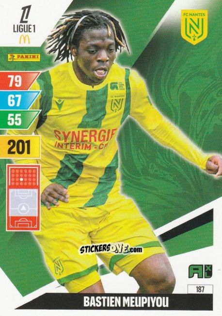 Figurina Bastien Meupiyou - Ligue 1 2024-2025. Adrenalyn XL n. 187 - Panini