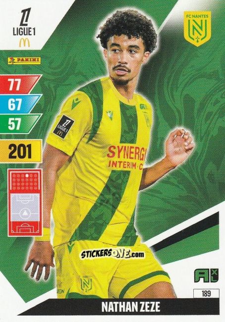 Sticker Nathan Zeze - Ligue 1 2024-2025. Adrenalyn XL n. 189 - Panini