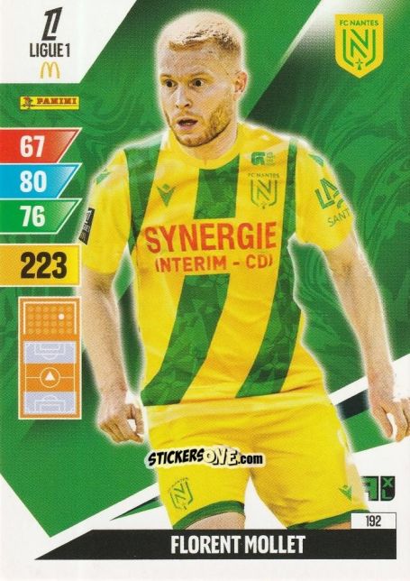 Sticker Florent Mollet - Ligue 1 2024-2025. Adrenalyn XL n. 192 - Panini