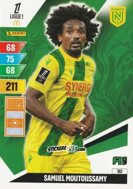 Sticker Samuel Moutoussamy - Ligue 1 2024-2025. Adrenalyn XL n. 193 - Panini