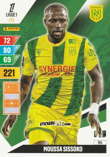 Sticker Moussa Sissoko - Ligue 1 2024-2025. Adrenalyn XL n. 194 - Panini