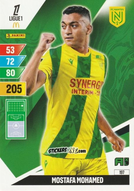 Figurina Mostafa Mohamed - Ligue 1 2024-2025. Adrenalyn XL n. 197 - Panini
