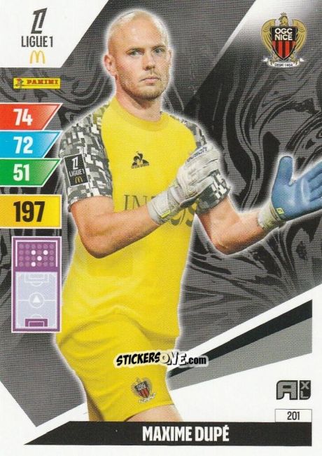 Figurina Maxime Dupé - Ligue 1 2024-2025. Adrenalyn XL n. 201 - Panini