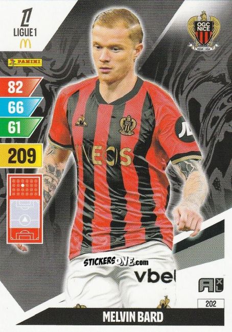 Sticker Melvin Bard - Ligue 1 2024-2025. Adrenalyn XL n. 202 - Panini