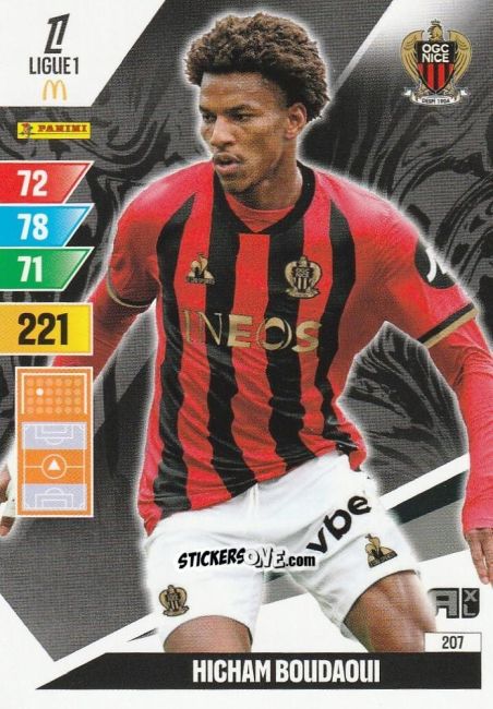 Sticker Hichem Boudaoui - Ligue 1 2024-2025. Adrenalyn XL n. 207 - Panini