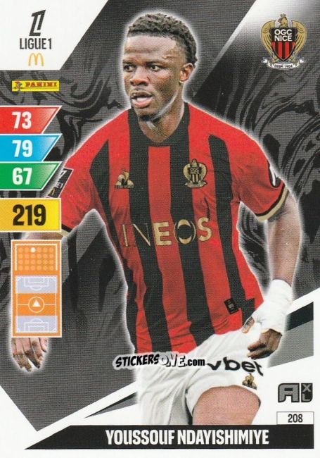 Sticker Youssouf Ndayishimiye - Ligue 1 2024-2025. Adrenalyn XL n. 208 - Panini