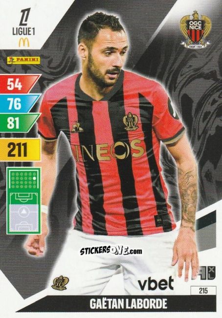 Sticker Gaëtan Laborde - Ligue 1 2024-2025. Adrenalyn XL n. 215 - Panini