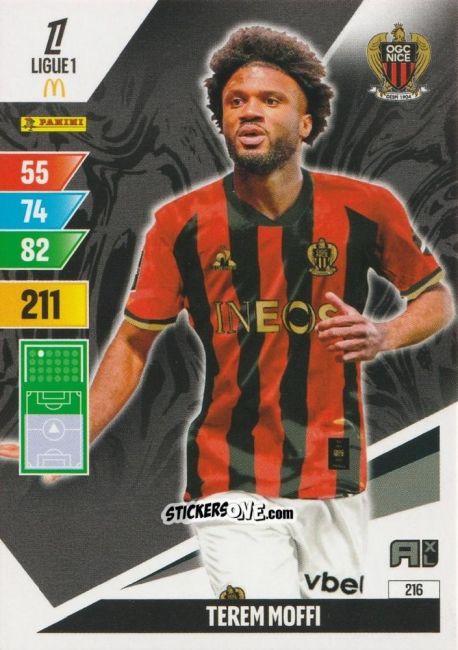 Sticker Terem Moffi - Ligue 1 2024-2025. Adrenalyn XL n. 216 - Panini