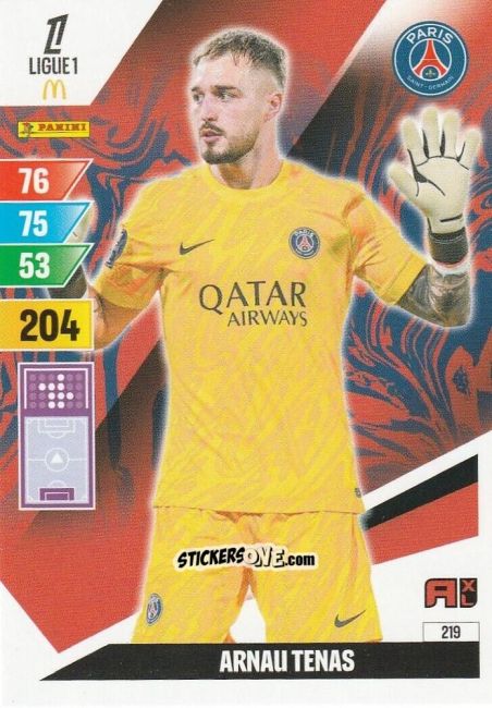Figurina Arnau Tenas - Ligue 1 2024-2025. Adrenalyn XL n. 219 - Panini