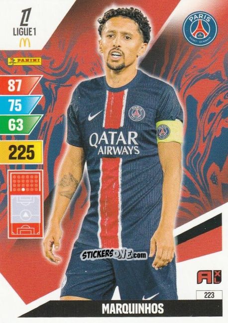Sticker Marquinhos - Ligue 1 2024-2025. Adrenalyn XL n. 223 - Panini