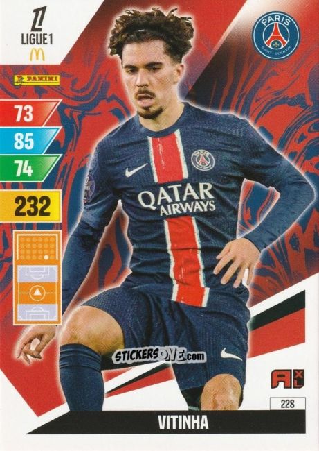 Cromo Vitinha - Ligue 1 2024-2025. Adrenalyn XL n. 228 - Panini